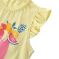 thumbnail image 4 of Baywell Toddler Baby Girls Cute Pattern Tops T-Shirt + Shorts Summer Two Piece Clothes Set Yellow 2-7T, 4 of 10