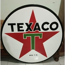Texaco Gasoline white Pure Porcelain Enamel Heavy Metal Sign 30 inches Double Side