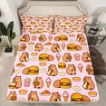 thumbnail image 2 of Homewish Girly Pink Cartoon Twin Sheet Sets for Kids, Cute Capibara Lover Twin Fitted Sheet, Kawaii Animal Lover Flat Sheet, Breathable Home Decor, 3pcs, 2 of 7