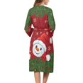 thumbnail image 2 of Yuyamidu Womens Christmas Robe Lightweight Long Bathrobe Cute Snowman Sleepwear Gowns Size M Snowflake V-Neck Robes Ladies Long Sleeve Nightgown Dress, 2 of 7