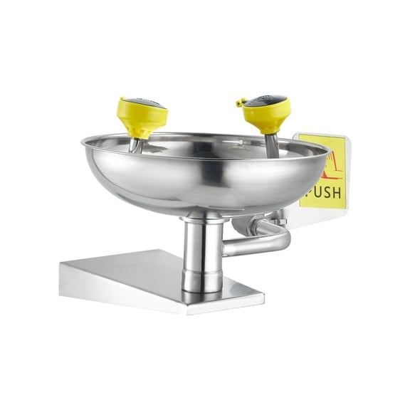 Portable Eyewash Emergency Station - Stainless Steel Wall-Mounted Eye & Face Washing Kit for First Aid