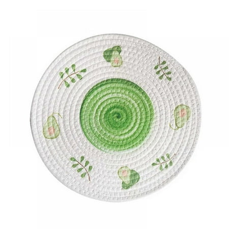 

Xmarks Weave Mat Round Hot Pads for Kitchen Thread Potholders for Hot Dishes/Pot/Bowl/Teapot/Hot Pot 4pack 12 Inches