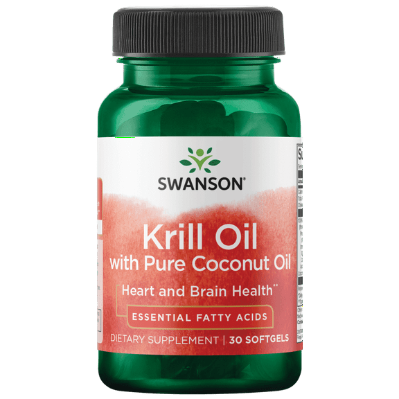 Swanson Omega-3 Krill Oil with Pure Coconut Oil - Featuring Rimfrost 30 Softgels
