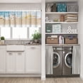 thumbnail image 5 of LALILO Kitchen Curtain Valance Wooden Desk Sea Sky Rod Pocket Window Curtain 52"x 18" Set of 2, 5 of 6