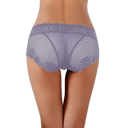 YHGFVOKJ Womens Underwear Lace Sexy Plus Size G String Thongs Lingerie Bikini Brief Panties Keeps You Cool & Comfortable Plus Size Underwear Purple M