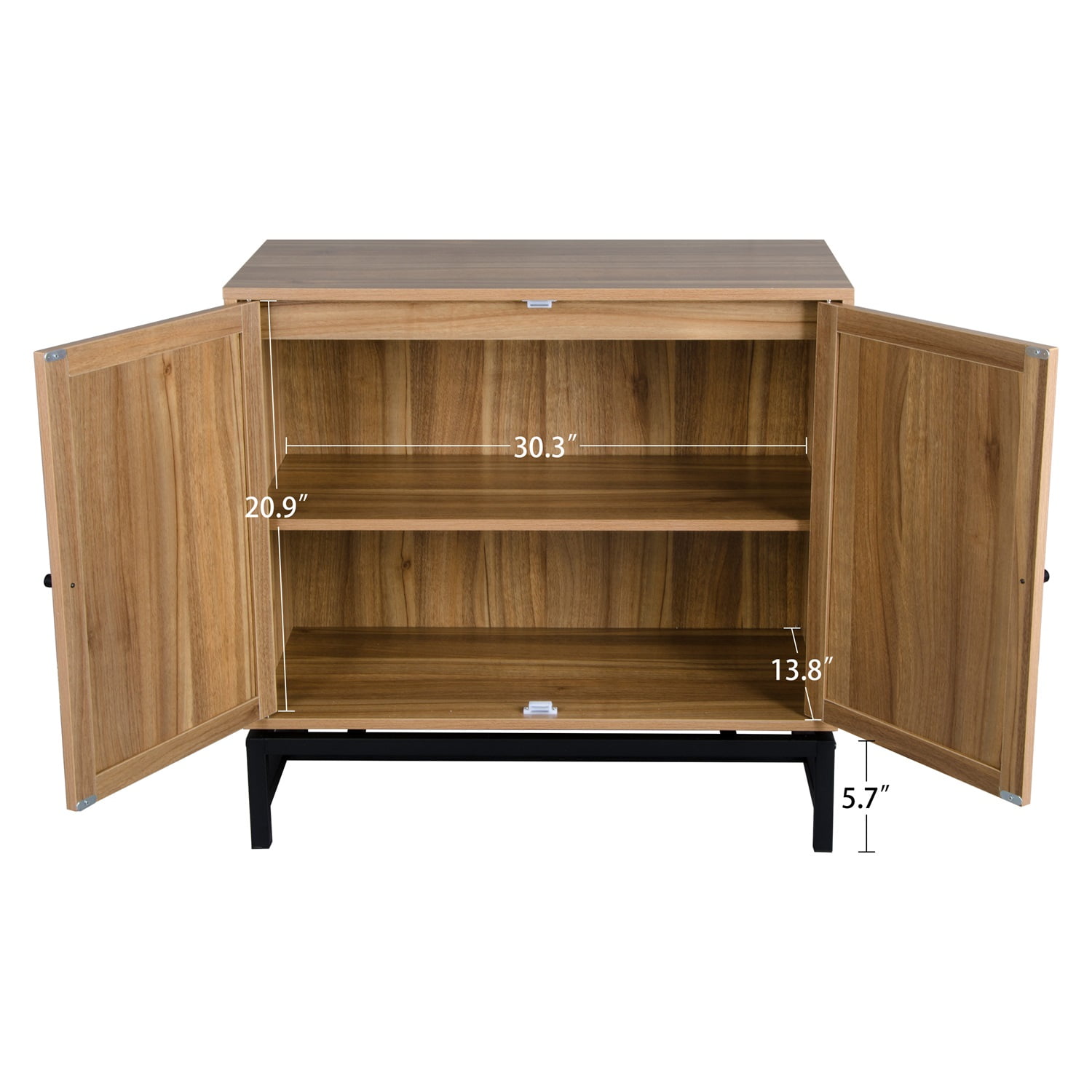 Kadyn Accent Storage Cabinet, Floor Storage Cabinet with 2 doors and 1 Adjustable Inner Shelves, Kitchen Storage Cabinet for Living Room, Walnut Kadyn Accent Storage Cabinet, Floor Storage Cabinet with 2 doors and 1 Adjustable Inner Shelves, Kitchen Storage Cabinet for Living Room, Walnut