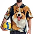 thumbnail image 4 of Corgi Dog Men's Casual Hawaiian Shirt Printed Button Down Short Sleeve Summer Beach Shirts Unisex, 4 of 6