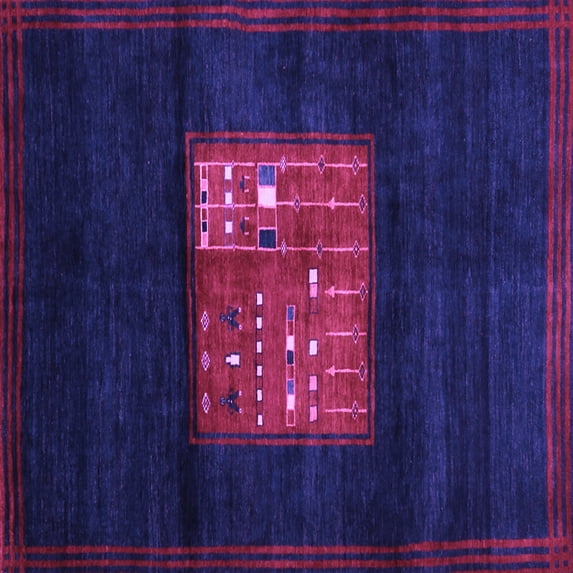 Ahgly Company Indoor Square Abstract Purple Contemporary Area Rugs, 5' Square