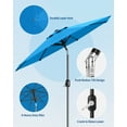 thumbnail image 3 of Sturdy Sun Protection 9ft Outdoor Patio Umbrella - 8 Sturdy Ribs, Crank Lift & Push Button Tilt, Waterproof Market Table Umbrella for Deck, Garden, Pool, Yard, Easy Assembly - Azure, 3 of 7