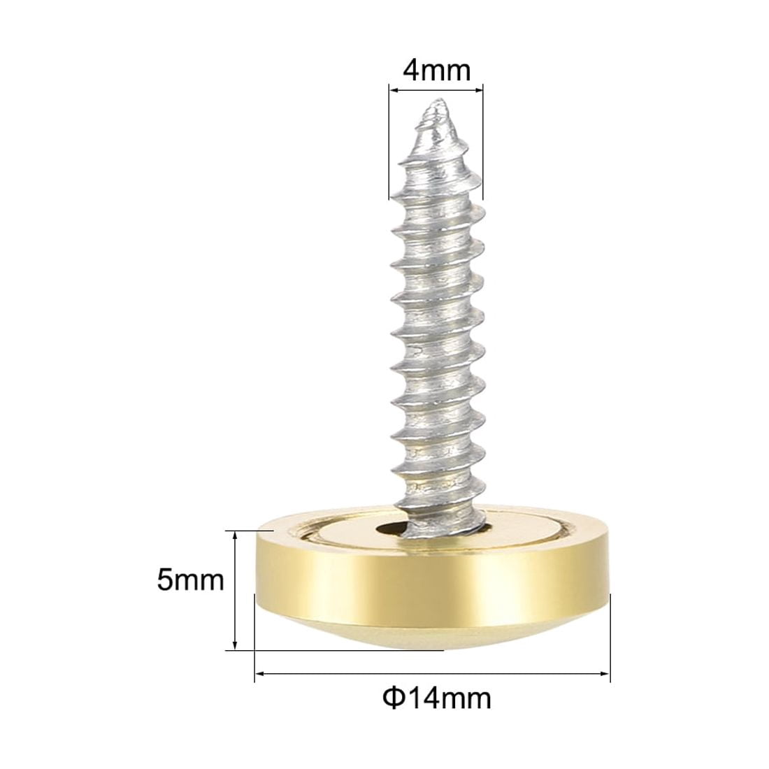 Unique Bargains Mirror Screw Deco Cap Cover Nails with Finish 14mm