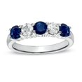 thumbnail image 1 of 1.26 CTTW Sapphire & Diamond Ring Set, 14K Gold - Size 8.5, 1 of 1
