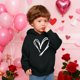 thumbnail image 5 of Sudadera con capucha y estampado de corazón de San Valentín, sudadera de manga larga para niños y niñas, chaqueta para niñas de talla mediana y grande., 5 of 7