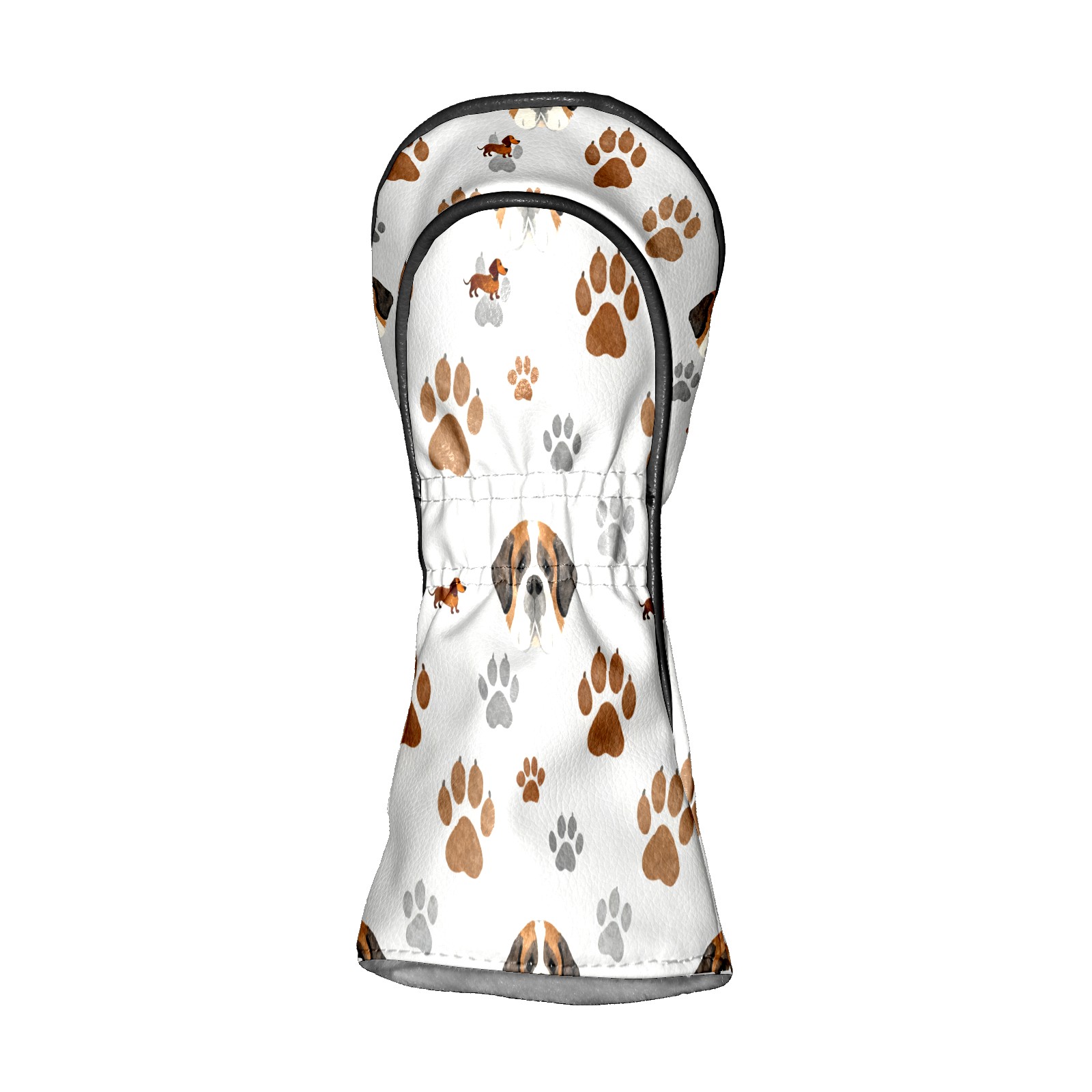 Golf Club Covers, Gray PawDog Premium PU Leather Driver Hybrid Putter Head Covers with Velvet Lining, Waterproof Golf Gifts for Men Women