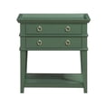 thumbnail image 2 of Pemberly Row Vintage Green Wood 2-Drawer Tray Top Nightstand, 2 of 12