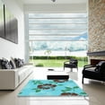 thumbnail image 6 of Ahgly Company Indoor Square Patterned Deep-Sea Green Area Rugs, 6' Square, 6 of 6