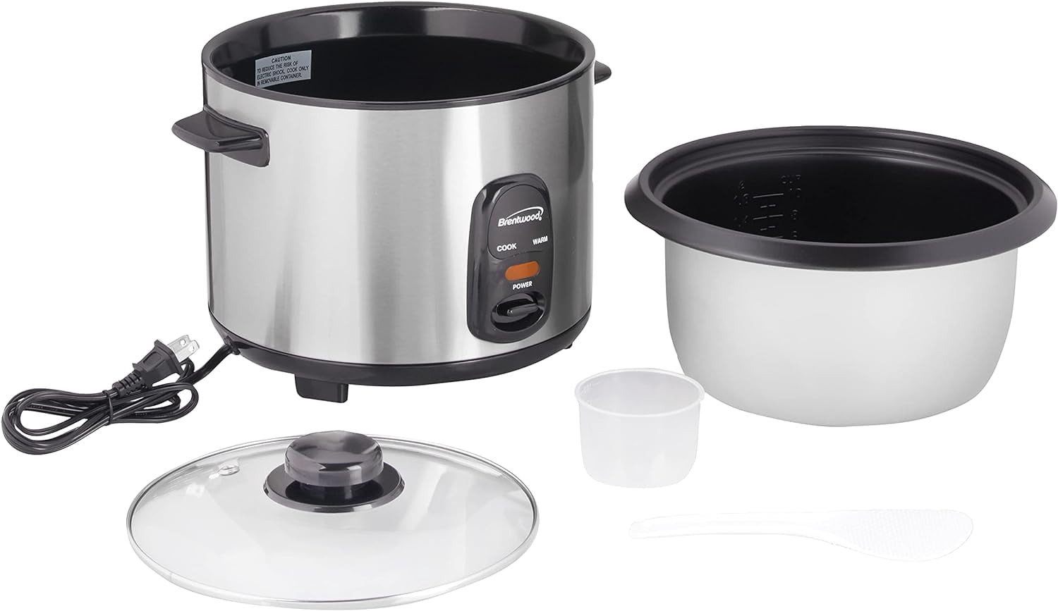 Brentwood 10 Cup Rice Cooker / Non-Stick in Silver