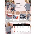 thumbnail image 4 of Weardear Womens 2025 Long Sleeve Sweaters Casual Crewneck Striped Color Block Shirts High Low Cotton Pullover Jumpers Tops, 4 of 5