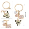 thumbnail image 2 of Unique Bargains 1 Pc Handbag Charms Keychains Flowers Butterfly Bag Accessories Pink, 2 of 5