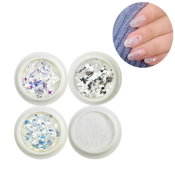 Funie Décoration d'Ongles Étoile à Cinq Branches Lune Cœur Manucure Paillettes Mixtes DIY