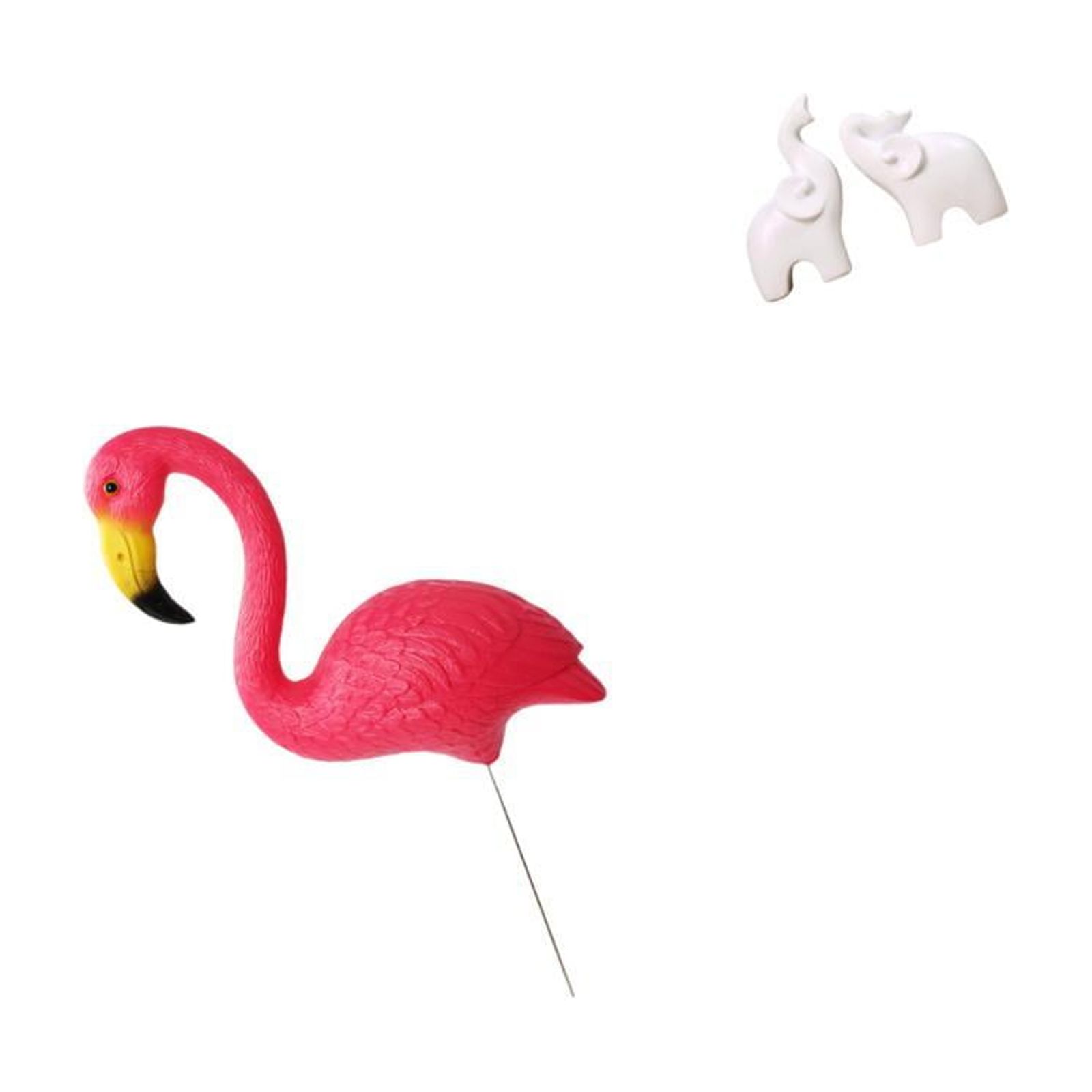 simhoa Flamingo and Elephant Garden Sculpture Set for Enchanting Home Decor and Outdoor Fairy Yard Art Ornament Holiday Display