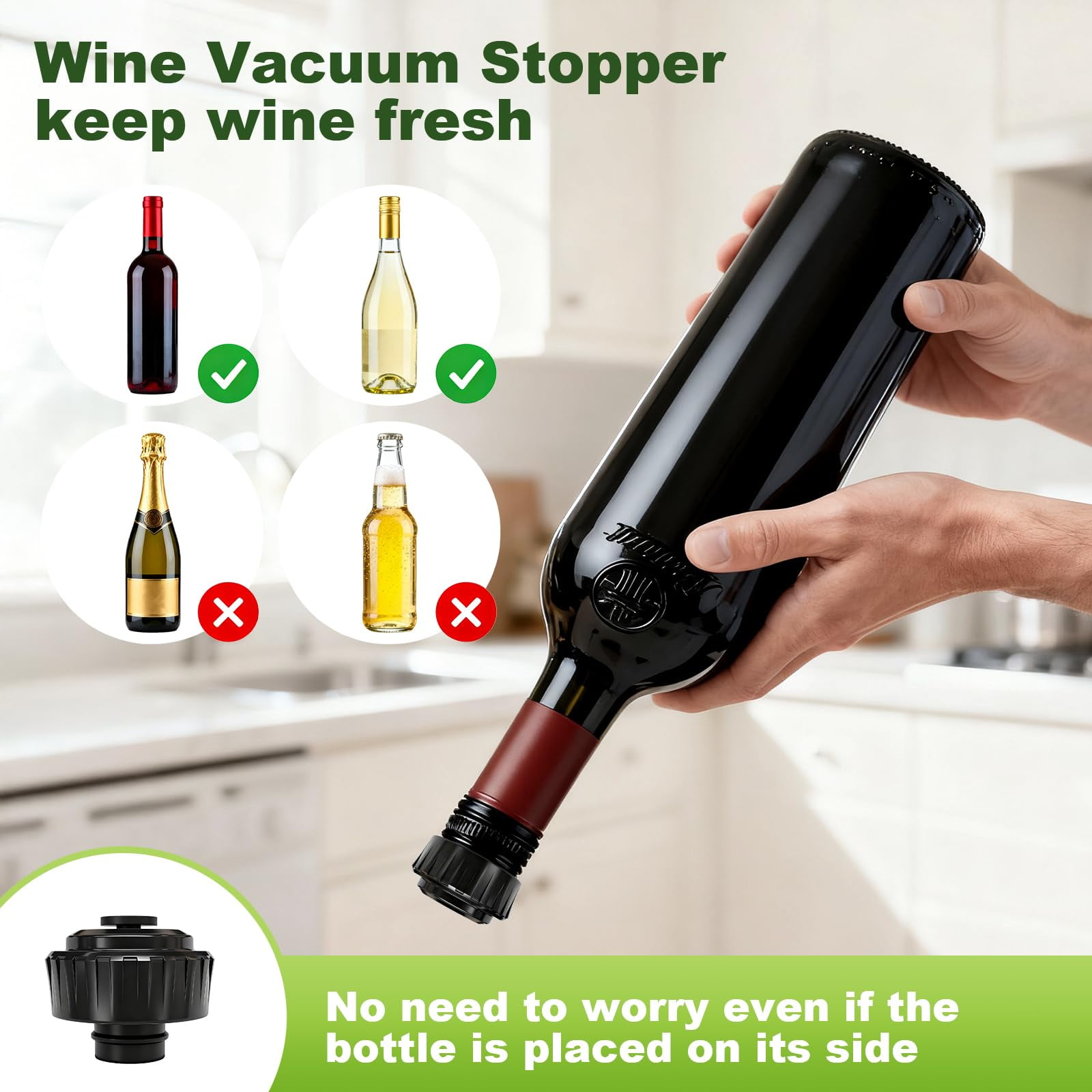 TOCOKEID Metal Handheld Vacuum Sealer, 60kPa Portable Food Sealer with Detachable Tank, 30 Bags & 2 Clips for Kitchen, Camping, Travel Storage