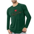 thumbnail image 2 of NTACZA Green Mens Shirts Pajama Long Sleeve Valentine's Day T Shirt Lounge Fitness Pullover Graphic Tees Men L, 2 of 4