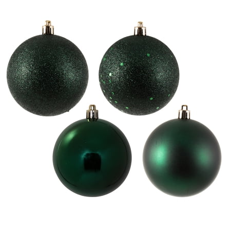 Vickerman 3 Midnight Green 4-Finish Ball Ornament Assortment 16 per Box