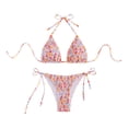 thumbnail image 1 of Abbracc Women's Triangle Bikini Set Backless Bathing Suit for Swim Pool Summer Party D, 1 of 9