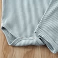thumbnail image 4 of Mialoley Baby Short Sleeve Ribbed Knit O Neck Romper, Drawstring Short Pants, 4 of 6