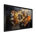 thumbnail image 2 of Designart "Classic Gold and Grey Bitcoin Symbol" Fashion Framed Wall Art Decor - Glam Grey Fashion Bitcoin Entryway Framed Wall Art, 2 of 6
