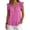 Hot Pink, variant on Womens Summer Tops Ruffle Cap Sleeveless V-Neck Solid Color 60%Cotton，40%Linen Blouses Button Front Pintuck Pleated Tunic Boho Casual Trendy Shirts White 3Xl