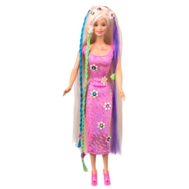 barbie doll with hair accessory