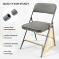 thumbnail image 6 of VINGLI Padded Folding Chairs with Thick Seat Cushion, Portable, Durable & Extra Comfortable Foldable Chairs for Indoor & Outdoor Events, Banquet, Party, Dinning, Work, Craft, PU, Gray, 4 Pack, 6 of 8