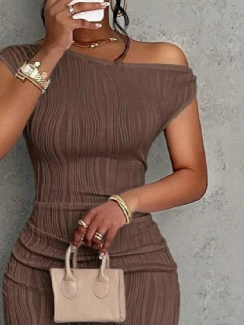 ninety percent one shoulder dress Dress Ninety Percent Astrid Stretch Tencel Asymmetric Strap Dress