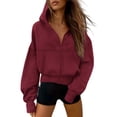 thumbnail image 1 of Sudadera con Capucha PRETTYGARDEN con Cierre Burdeos Talle M, 1 of 6