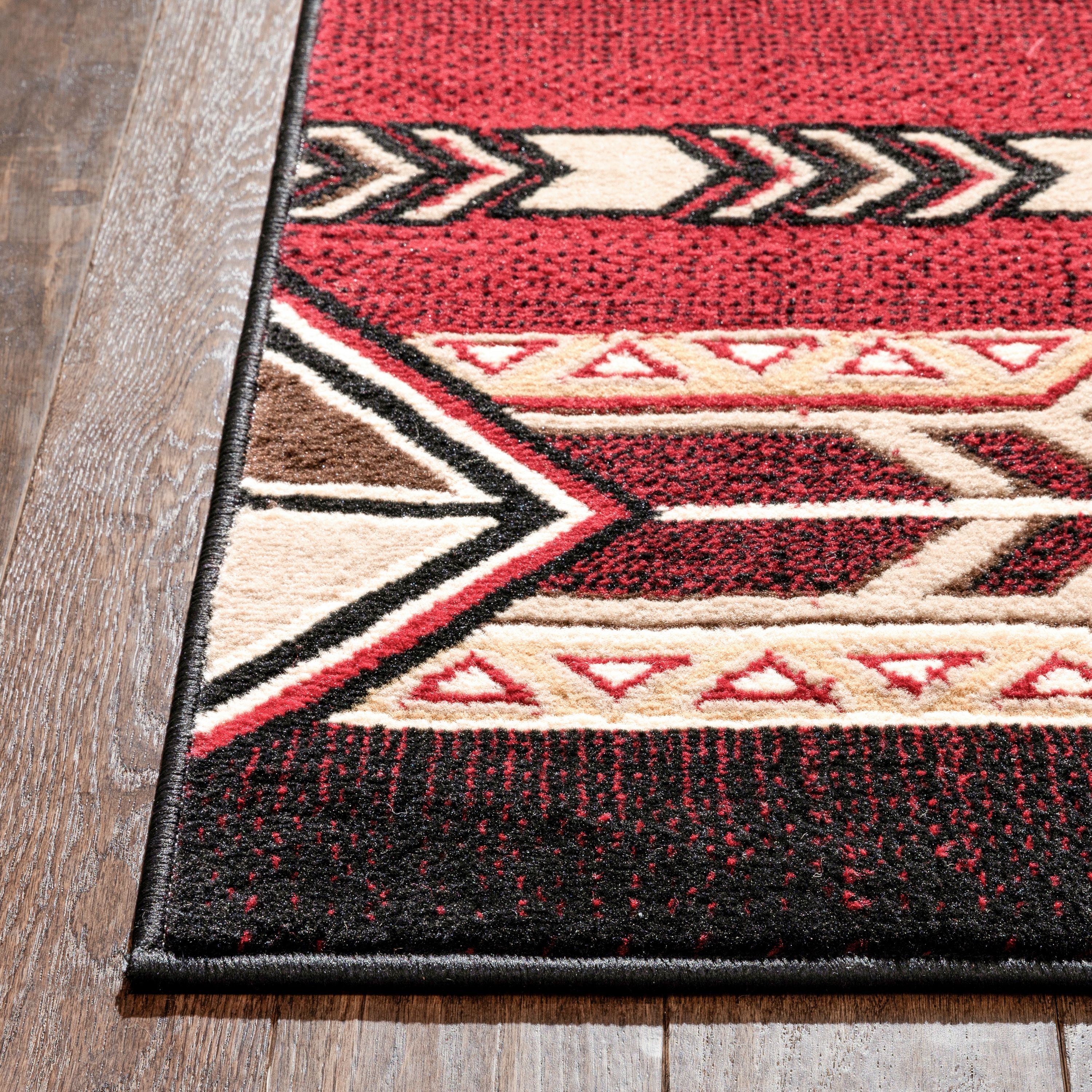 Well Woven Persa Dakota Tribal Aztec Southwestern Red 5'3" x 7'3" Area Rug