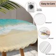 thumbnail image 3 of Teal Beach Round Tablecloth for 36-44 Inch Tables, Fitted Table Cover with Elastic Edge, Summer Ocean Coastal Nautical Seaside Waterproof Outdoor Table Cloth Protector for Patio Garden Dinner Picnic, 3 of 9