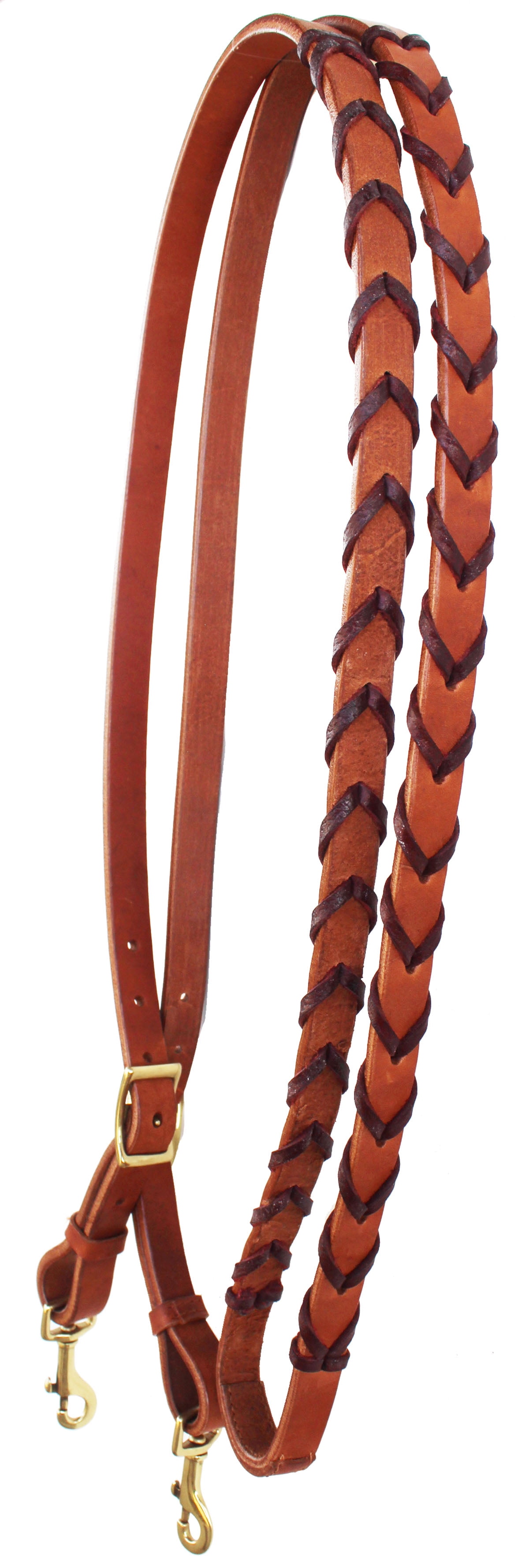 8ft Western Barrel Racing Reins - Braided Leather With Scissor Snaps For Horse Competition 4 thumbnail image