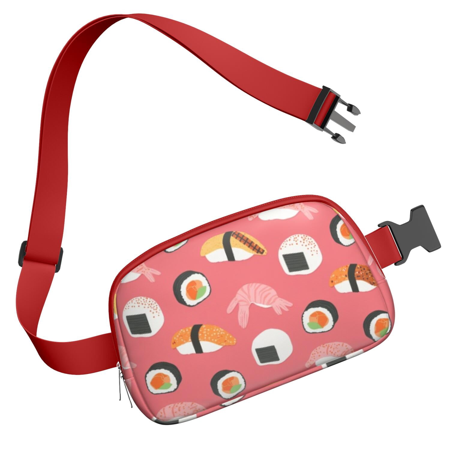 Waist Packs Bag Sushi Belt Bag Sporty Waist Pack for Women Casual Waist Packs with Adjustable Strap Waterproof Belt Bag for Daily Leisure Music Festival/Event
