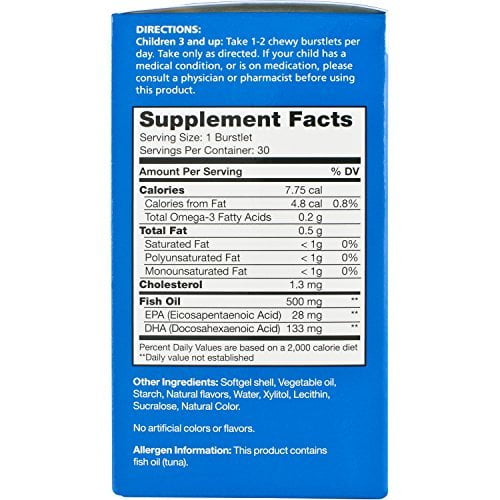 Bioglan Kid's Smart Omega 3 Fish Oil Chewable Burstlets 30 Count (Pack