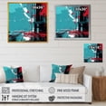thumbnail image 4 of Designart "Cityscape of Modern Cherry Eclipse" Cityscapes Framed Wall Art - Modern Red Cityscape Hallway Framed Wall Art Decor, 4 of 6