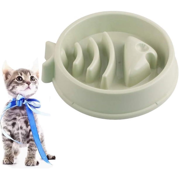 Cuenco de alimentación lenta para perros, cuenco antiglotón para perros y gatos de tamaño pequeño y mediano - Forma de espina de pescado - Antideslizante