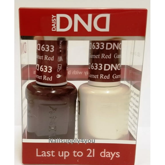 DND Nail Polish Gel & Matching Lacquer Set (633 - Garnet Red)