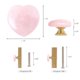 thumbnail image 3 of Malimali 4 pomos para gabinete con forma de corazón de cuarzo rosa, tiradores y pomos de cristal rosa para cajones para niñas, lindos pomos dorados para puerta de armario plegable, armario, cocina y b, 3 of 5
