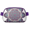 thumbnail image 1 of Geometric Mandala Belt Bag - Folk Style Pattern Adjustable Fanny Pack for Sports Enthusiasts, 1 of 4