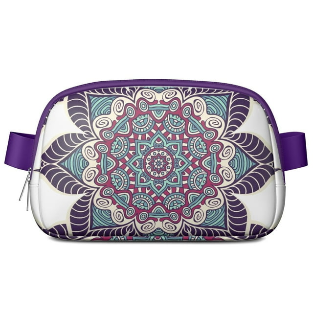 Geometric Mandala Belt Bag - Folk Style Pattern Adjustable Fanny Pack for Sports Enthusiasts