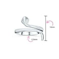 thumbnail image 3 of Bling Jewelry Womens Minimalist Silver Ring: Delicate Midi Knuckle Band Stackable Snake Design, 3 of 7