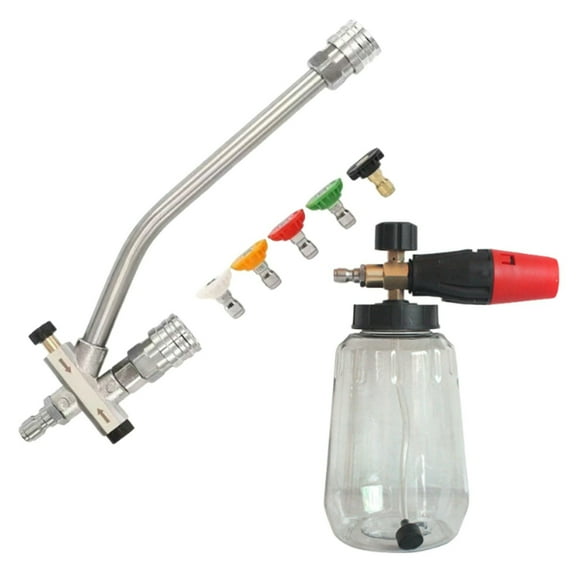 1/4 Inch High Pressure Water Car Wash Sprayer with Foam Cannon and 1 Liter Detergent Tank for Pressure Washers