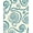 Teal, Pattern 4, variant on ODIKA 2x3 Machine Washable Non-Slip Area Rug, Luxurious Wave Spiral Ornate Decorative Fashionable Stylish High Traffic Rug, Blue, 580055