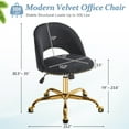 thumbnail image 6 of Ktaxon Office Desk Chair Adjustable Flannel Computer Task Chair Small Rolling Vanity Stool with Wheels for Study Make-up Dressing Black, 6 of 11